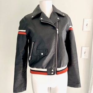 Zara Outerwear Faux Leather Bomber Moto Jacket